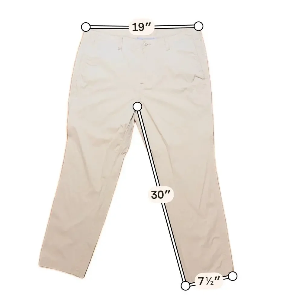 Duck Head Khaki Tech Pants Mens Beige Straight Leg Stretch Preppy Size 38/30